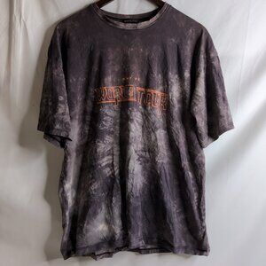 White Fox Women's World Tour Gray Tie Dye Grunge/Festival Tee, Small/Medium